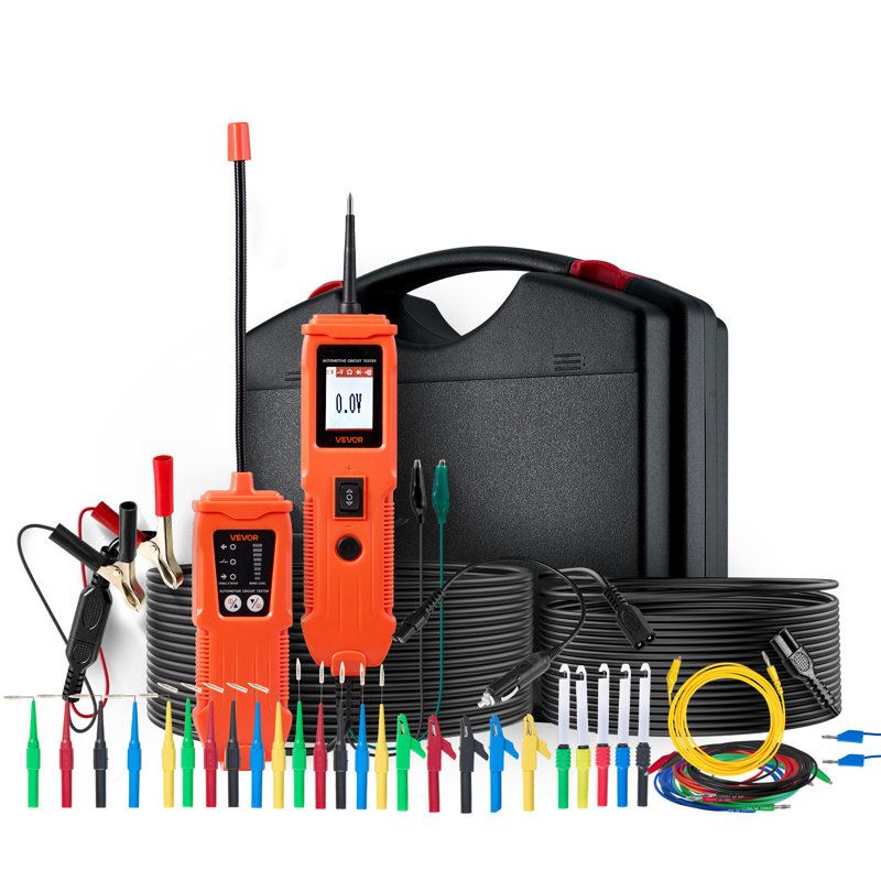Ensemble de testeur de circuit automobile, testeur de capteur de puissance 8 - 35 DCV avec écran couleur TFT et éclairage, sonde de test électrique 2-en-1 avec câble d'extension de 19,7 pi / 6 m