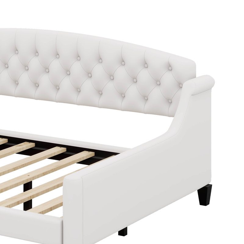 Lit de jour double capitonné de luxe moderne, Beige