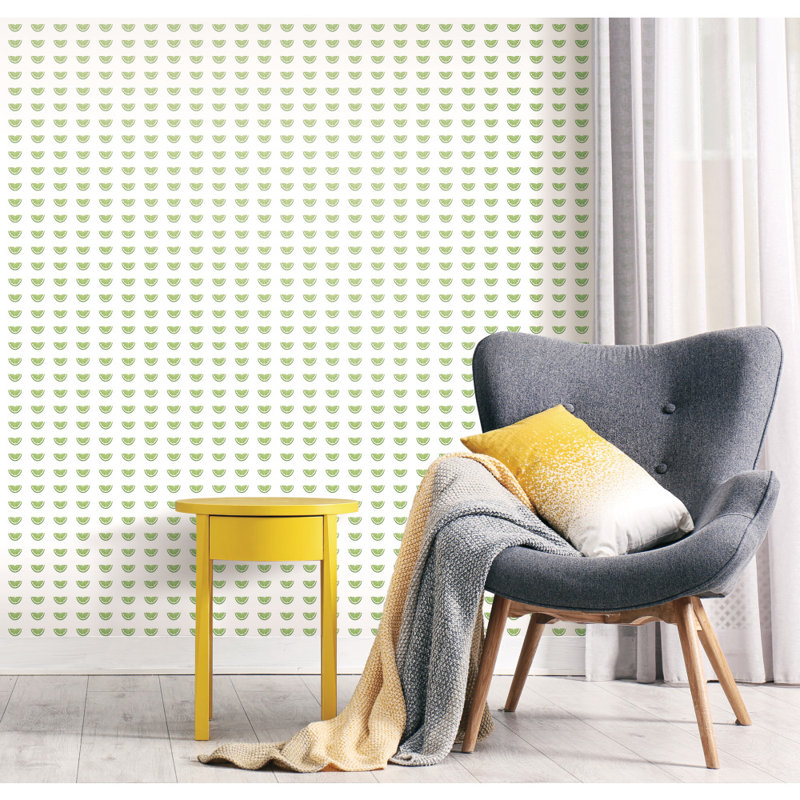 Rouleau de papier peint l 27 pi x l 27 po citrus party, Vert