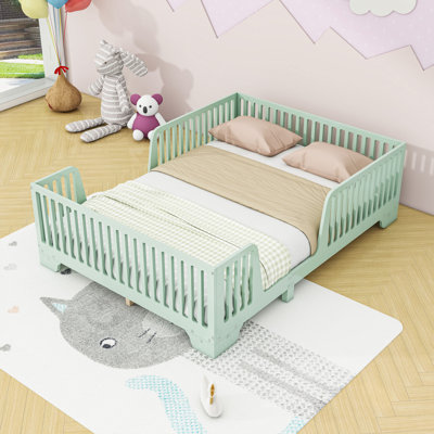 Floor Bed With Slats And Fence