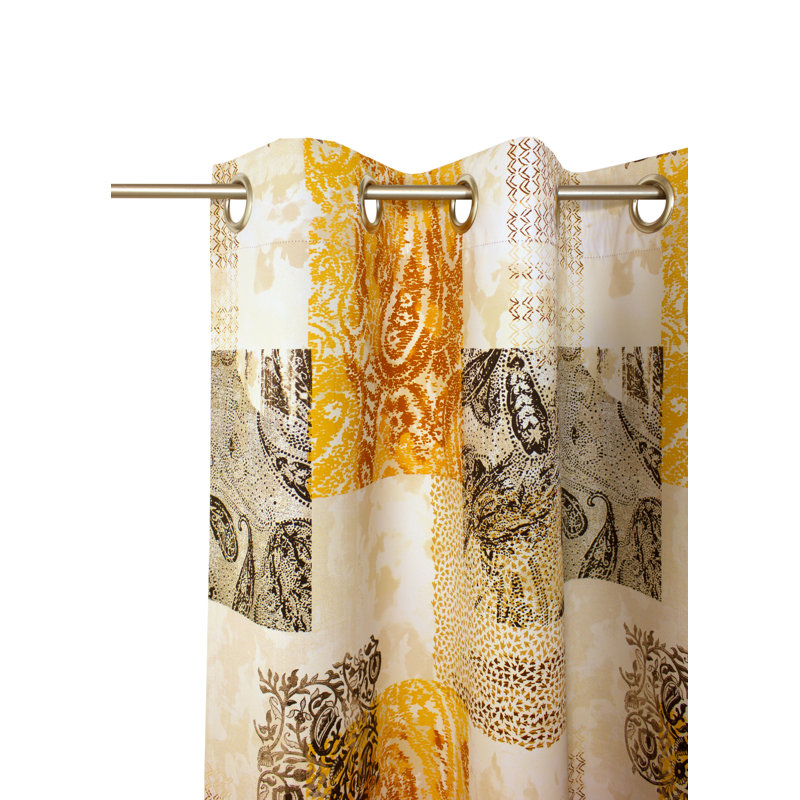 Buttrey Room Darkening Curtain Single Panel, 145cm Width x 180cm Drop, Orange