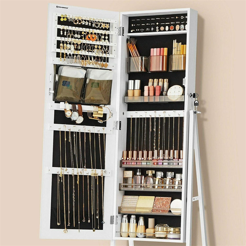 Isamary Freestanding Jewelry Armoire, White