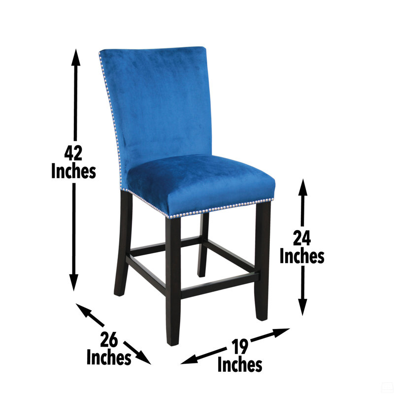 Chaise de comptoir en velours (ensemble de 2)