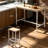 3-piece Bar Table Set With 2 Stools, 47.2" Pub Height Table And Chairs