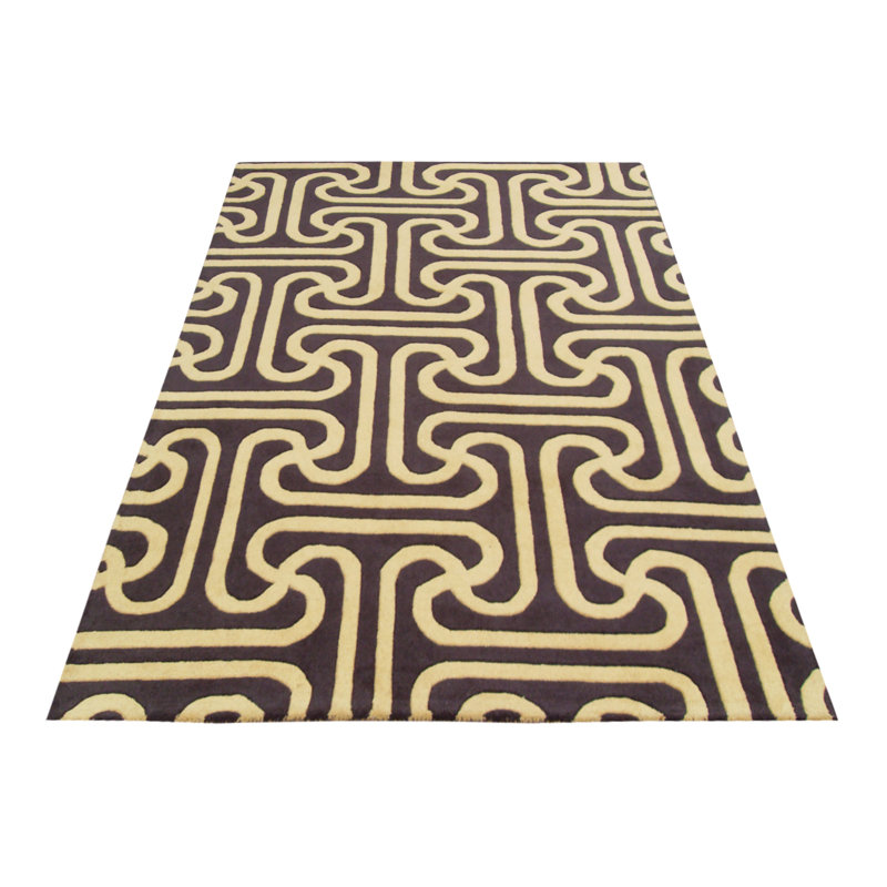 Wool Tuft Geometric Hand Woven 153cm X 244cm Area Rug