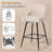 Swivel Bar Stools Set Of 4, Counter Height Bar Stools With Back & Metal Legs-Linen-521065324