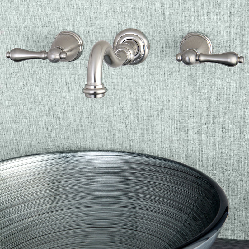Robinet de salle de bain mural Vintage, Nickel brossé