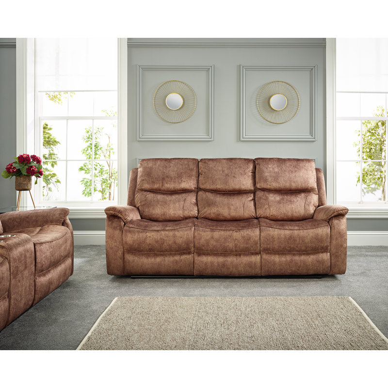 Anicet Reclining Sofa, 3 Seater, Brown