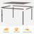 LED Strip Lights Waterproof Louvered Pergola with Adjustable Roof, All-Weather Rust-Proof Metal Outdoor Patio Pergola, Heavy Duty Shade Structure for Backyard Deck Garden Pool Lawn Porch-123029398-123029397
