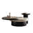 Rotatable Solid Wood Coffee Table With Microcrystalline Stone Countertop