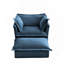 Fauteuil rembourré avec housse avec repose-pieds-466667552