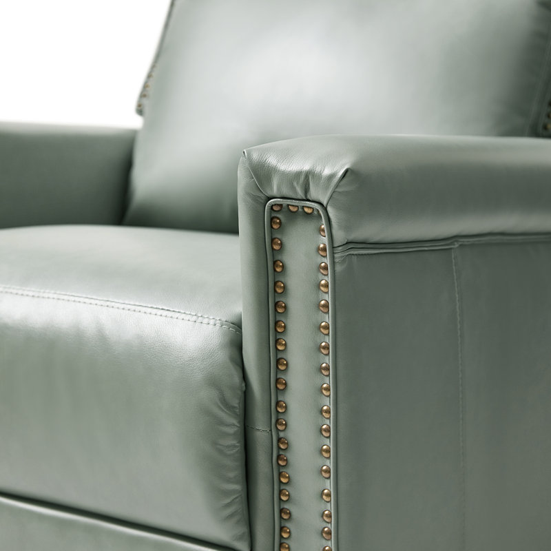 Medlin 31''W Transitional Faux Leather Dual Motor Swivel Rocker Recliner with USB Ports (Set of 2), Green