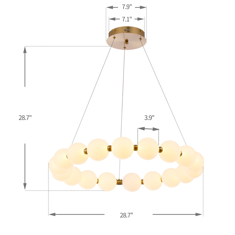 Harmehar 29" Wide Glass Circular Ring Orbit LED Integrated Chandelier
