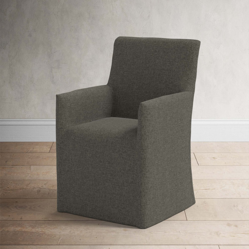 Chaise Ivika, Lin texturé gris anthracite Zuma