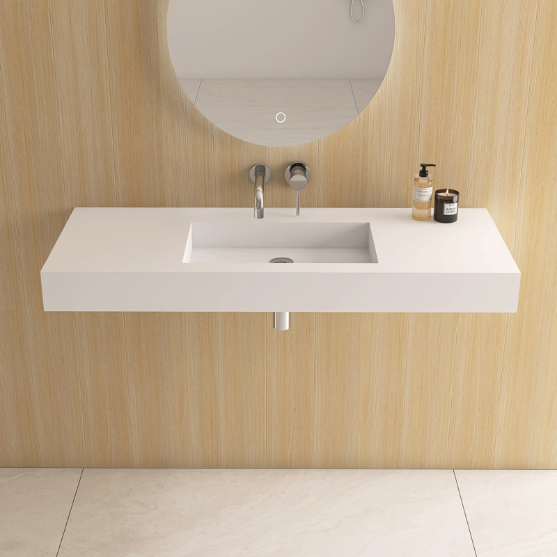  47'' Wall Mounted Solid Surface Sink Bathroom Vessel Sink