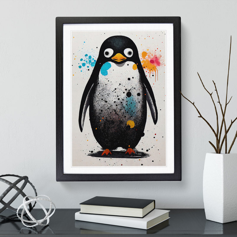 Penguin No.4 - Framed Print, Black, 64cm H x 46cm W x 2cm D