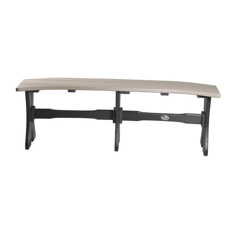 Banc de pique-nique en plastique Carolin, Bois vieilli et noir