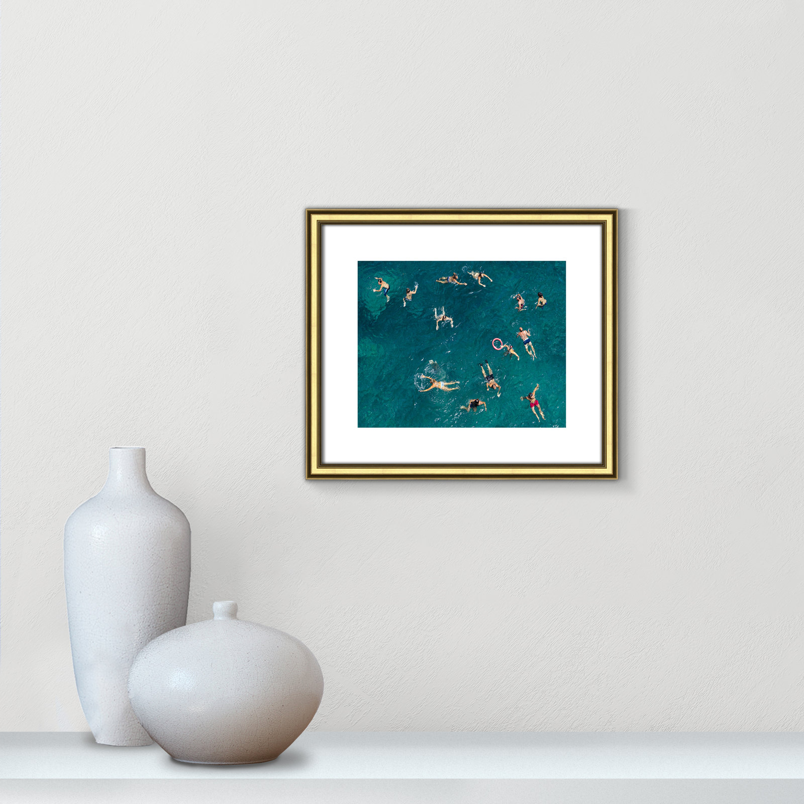 Norvell "Tonti" Print by Tonti, Gold Framed Paper, 13" H x 15" W x 0.88" D