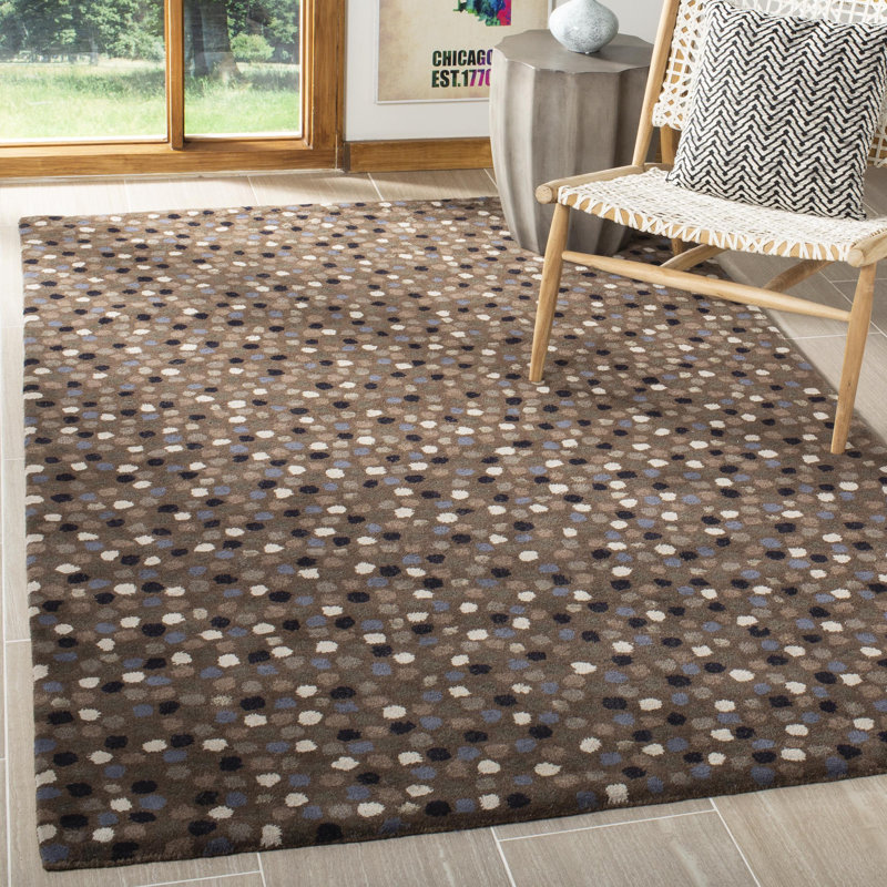 Kurland Soho Hand Tufted Wool/Viscose Abstract Rug in Brown, Rectangle 7'6" x 9'6"