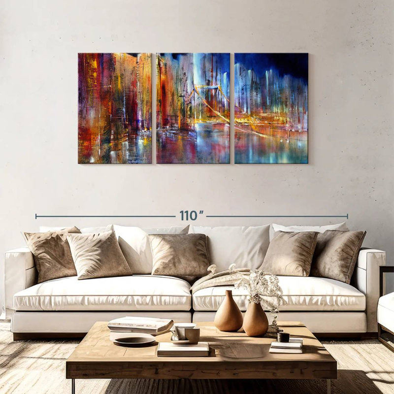 Avery Vibrant Cityscape, 39" H x 80" W