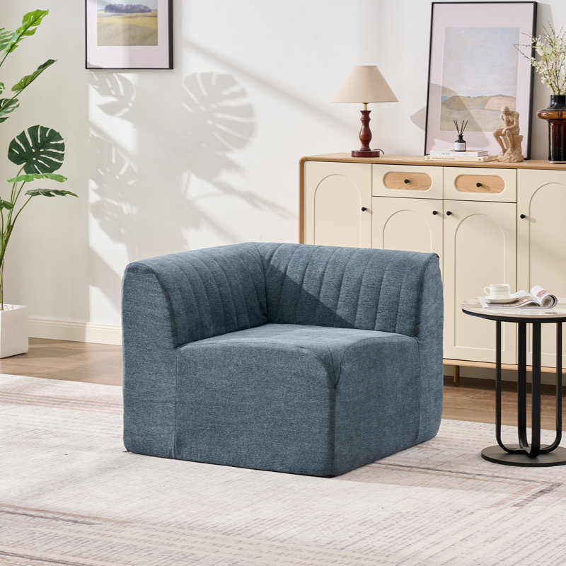 Fauteuil rembourré 35 po Chenille, Bleu