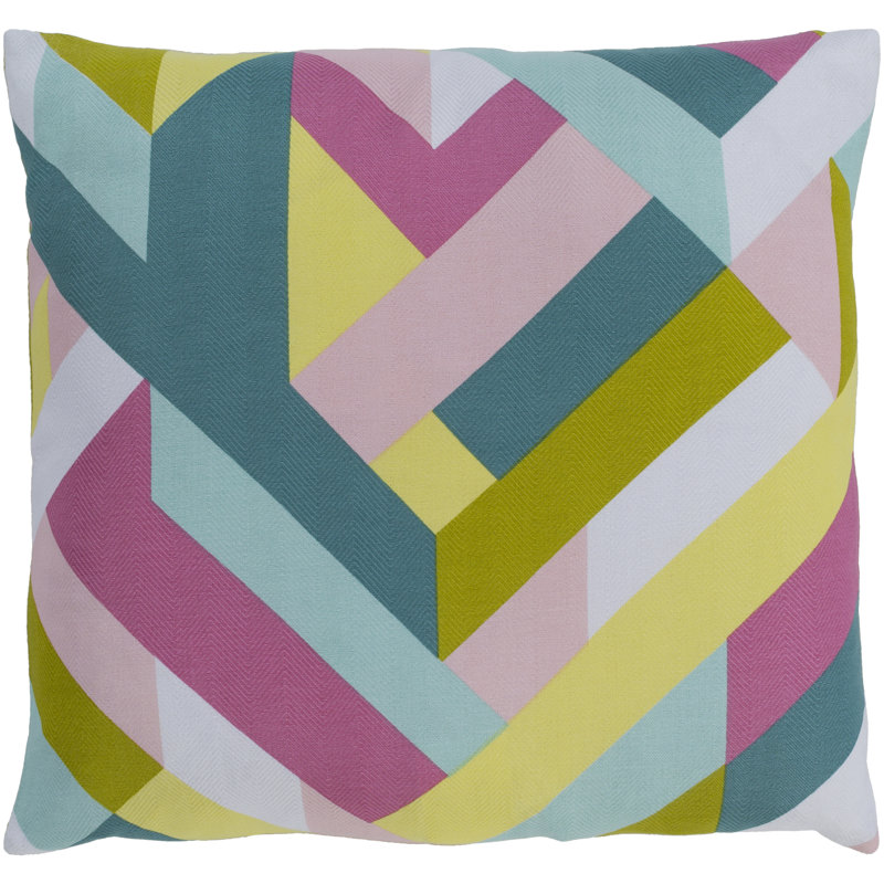 Teori Geometric Cotton Throw Pillow, 20" H x 20", Polyfill