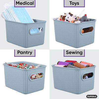 Ribbed Plastic Basket Set