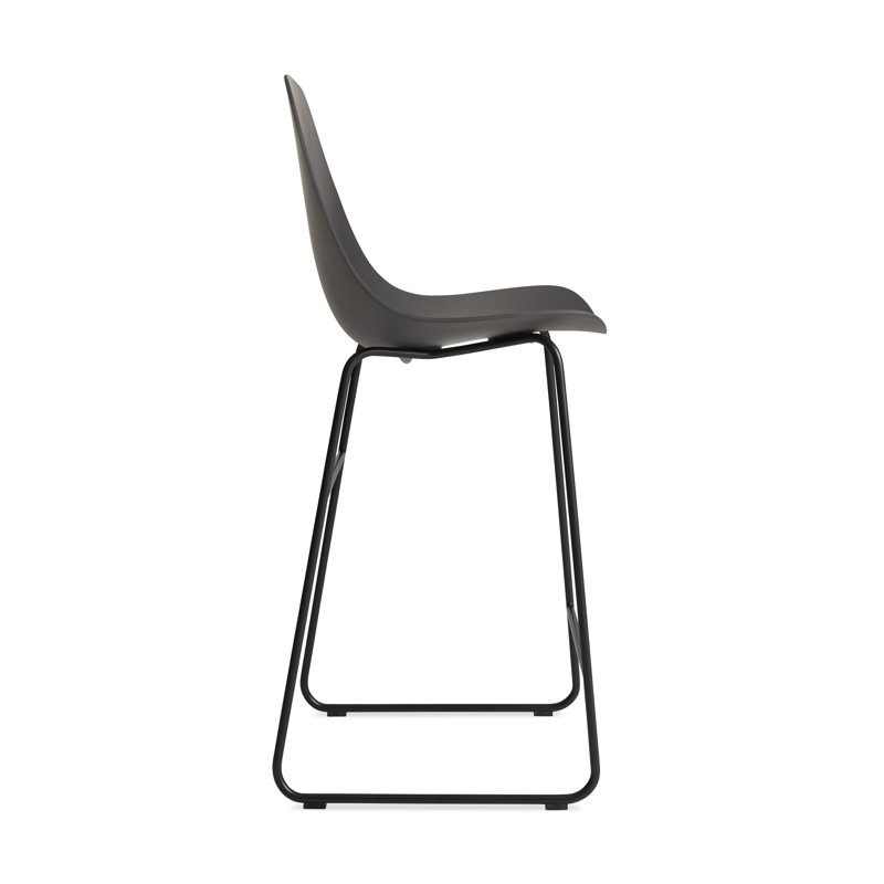 Clean Cut Stool with Sled Leg, Counter Stool (24” Seat Height), Oblivion