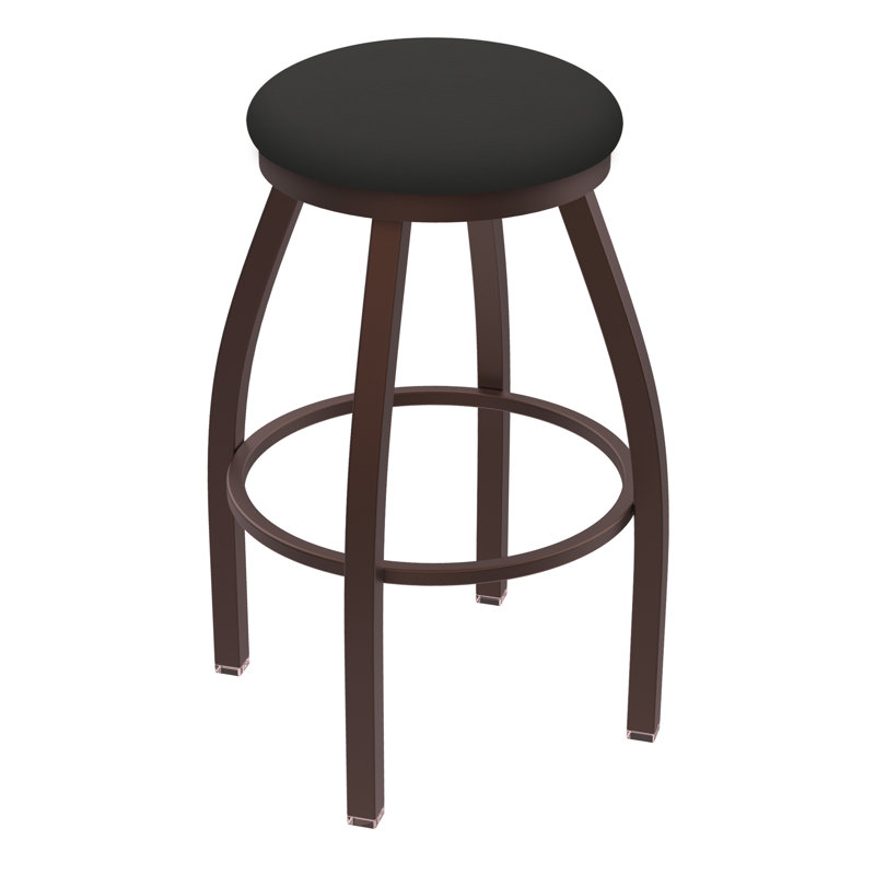Cragin Swivel Upholstered Counter Stool, Bronze, Vinyl-Canter Iron, Extra Tall (36” Seat Height)