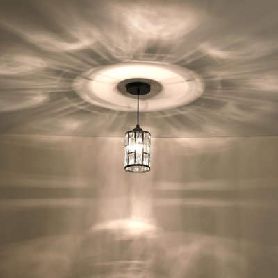 Ensemble de 3 luminaires suspendus modernes en cristal avec hauteur réglable, finition nickel brossé pour îlot de cuisine, salle à manger et salon