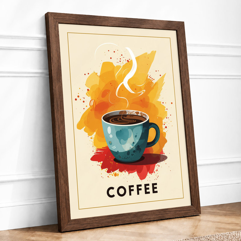 Coffee Comfort Modern - Print, A2 - 59.4 x 42.0 cm, Walnut