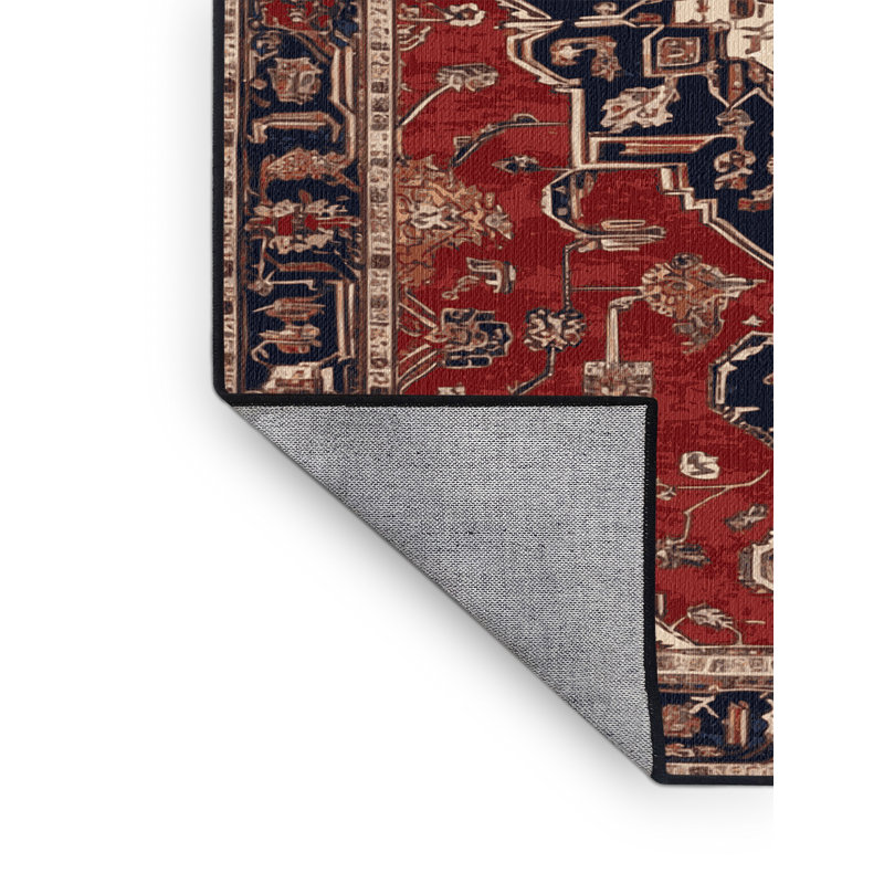 Machine Washable Persian Brown Area Rug, Square 7'