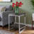 Mina End Table in Gray and Espresso
