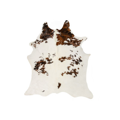 Abhinav Handmade Cowhide Brown/White Area Rug