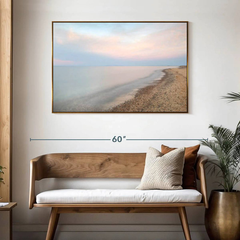 Rive du lac Supérieur, 46 po x 31 po, Cadre flottant doré