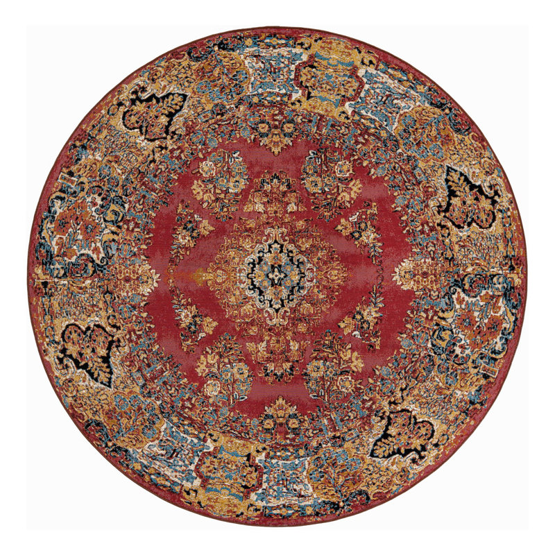 Indoor/Outdoor Traditional Area Rug, Round 7'10"
