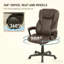 Fauteuil de direction en similicuir avec hauteur réglable et roulettes pivotantes, chaise de bureau ergonomique à haut dossier, pour la maison et le bureau