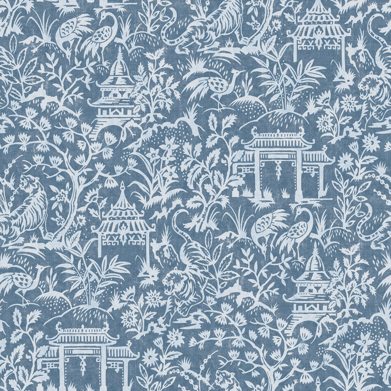 Baskin 10m x 53cm Matte Wallpaper Roll, Blue