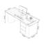 Bureau rectangulaire en bois manufacturé brun noisette + beige-120331666-120331669