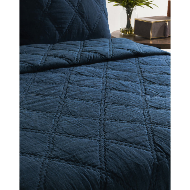 Courtepointe en lin belge Midnight Blue, Courtepointe de grande taille