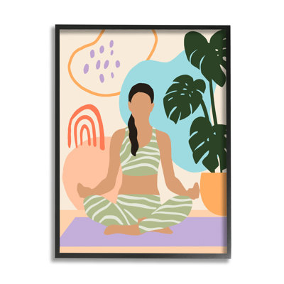 " Modern Botanical Yoga Exercise Person Meditation " by Annie Warren