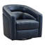 Fauteuil demi-tonneau pivotant en cuir fleur 32 po Dehaven-1788425878