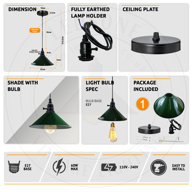 Gaige 1 - Light Pendant, Orange