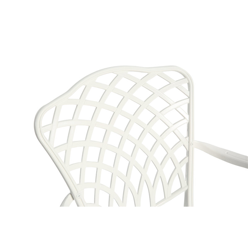 Ensemble bistro 3 pièces pour patio - table et chaises en aluminium coulé blanc, antirouille, antirouille et balcon