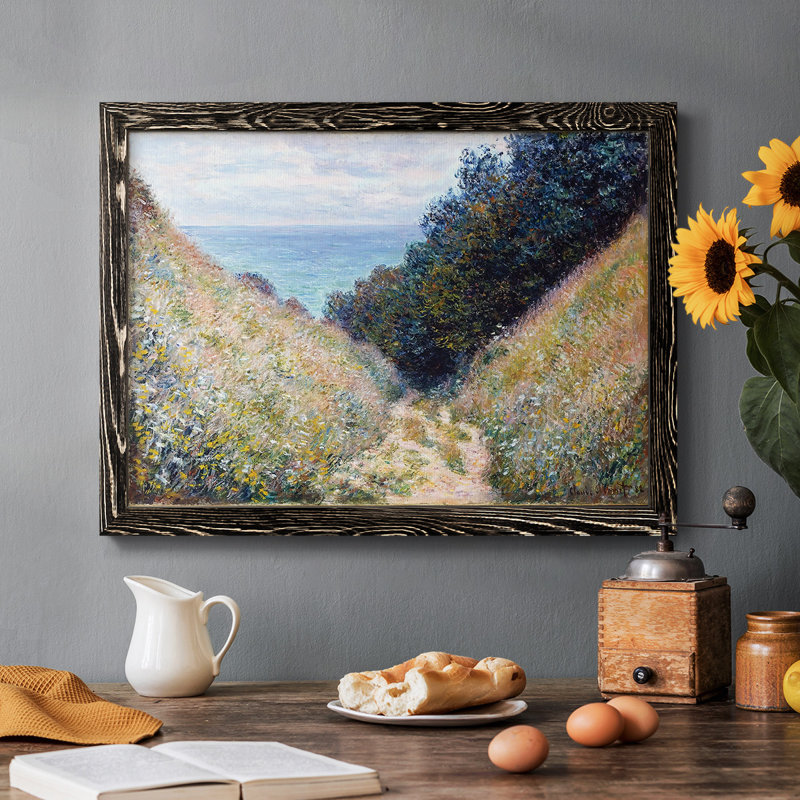 Chemin à La Cavee, Pourville, 1882, Cadre noir, H 22 po x l 32 po x P 1,5 po
