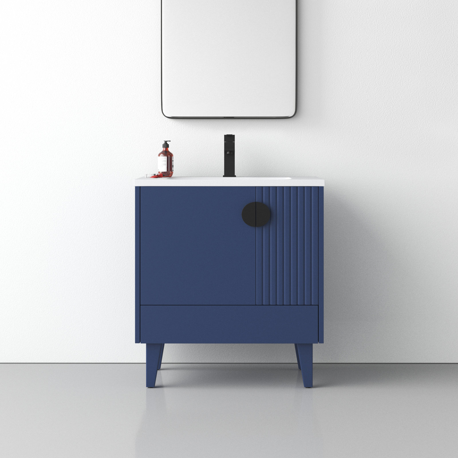 Saimah 30'' Single Bathroom Vanity, Black, Navy Blue