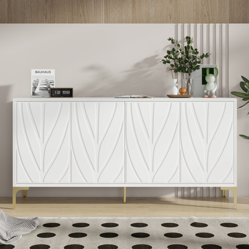 Buffet pour chambre à coucher sans poignée, Blanc
