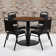 Nicklas 36'' Round Table Set with Round Base and 4 Trapezoidal Back Banquet Chairs