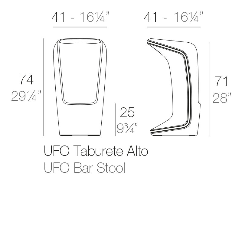 Ufo 28" Bar Stool, Ice