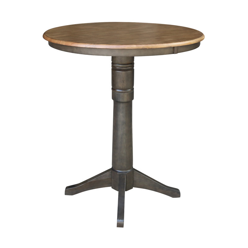Table de salle à manger Craighead, H 41,9 po x L 36 po x l 36 po, Hickory / charbon délavé